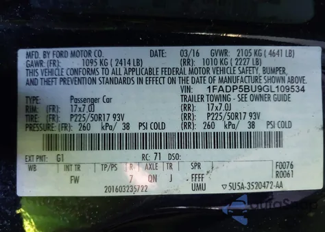 2016 Ford C-Max Hybrid Sel z USA, uszkodzony, nr VIN 1FADP5BU9GL109534